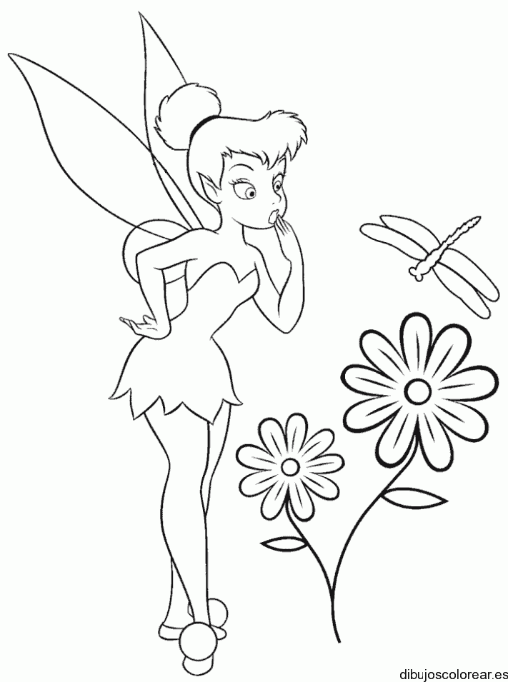 Dibujo de Campanita y una  libélula