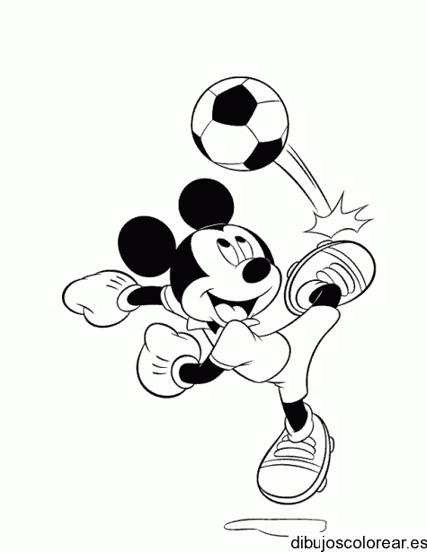 Dibujo de Mickey jugando a la pelota