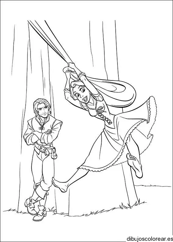 Dibujo de Encantada colgado de la cortina