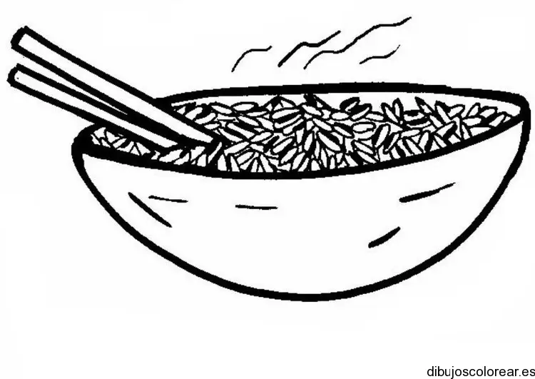 Dibujo de una sopa con fídeos