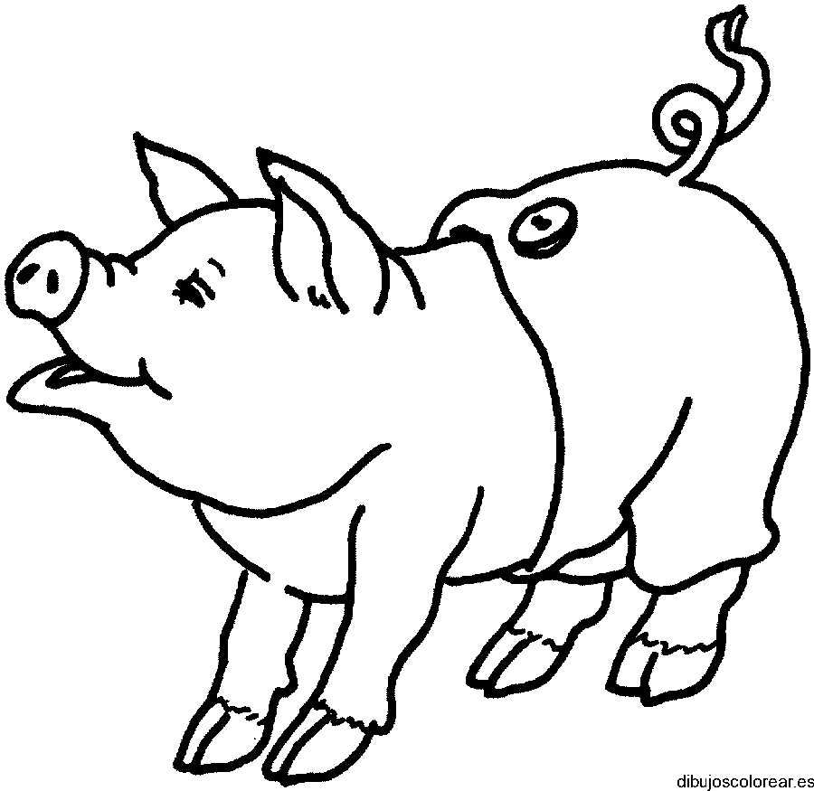 Dibujo de un cerdito con pantalones
