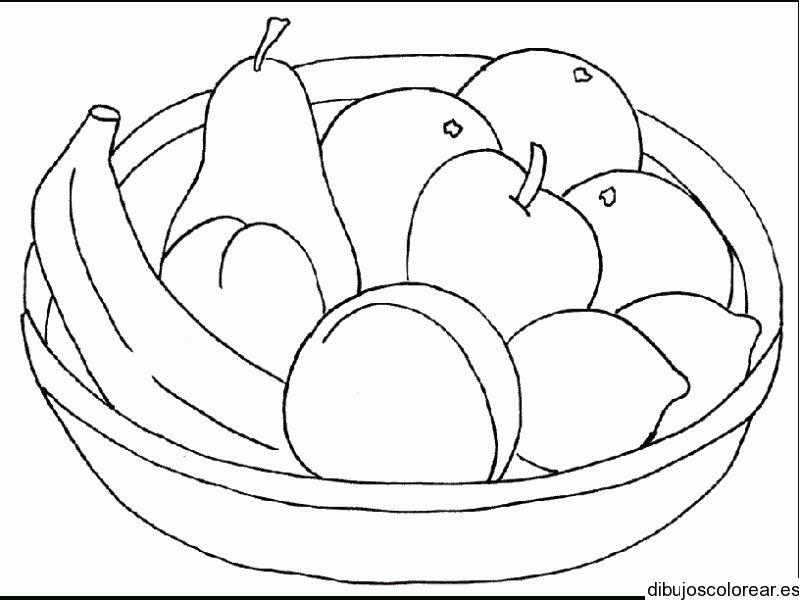 Dibujo de una cesta con frutas variadas