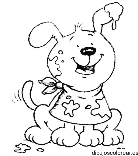 Dibujo de un perro con babero