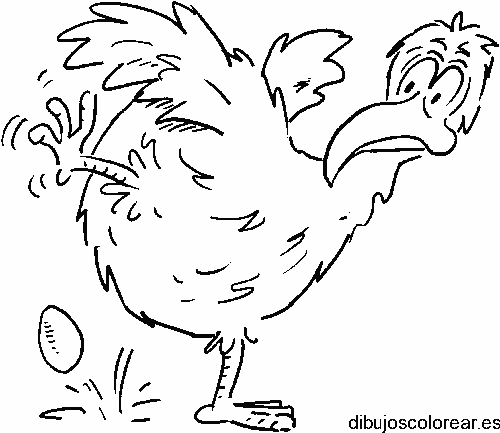 Dibujo de una gallina y un huevo