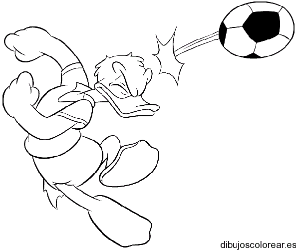 Dibujo de Donald jugando pelota