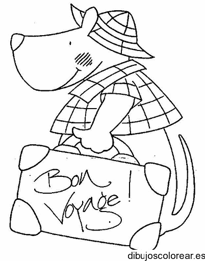 Dibujo un perro va de viaje