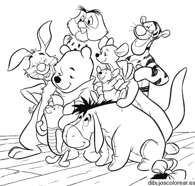 Dibujo de Winnie Poh y sus amigos en una imagen