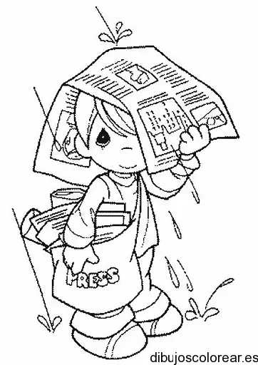 Dibujo de una niña con el diario