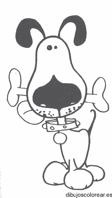 Dibujo de un perrito con su hueso