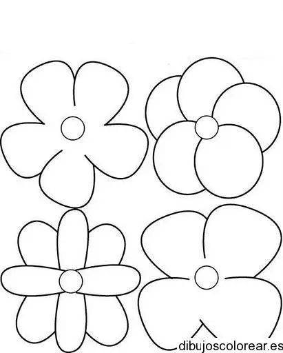 Dibujo de cuatro margaritas