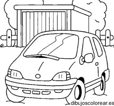 Dibujo de un coche en la ciudad
