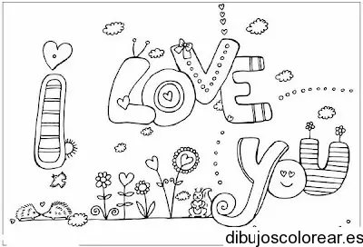 Un jardín con I Love you