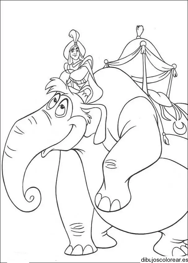 Dibujo de Aladin paseando en camello