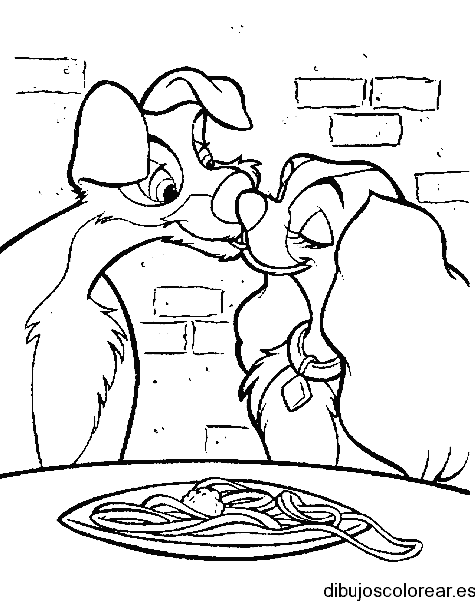 Dibujo de un beso canino