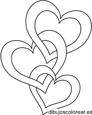 Dibujo de tres corazones