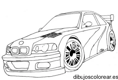 Dibujo de un coche compitiendo