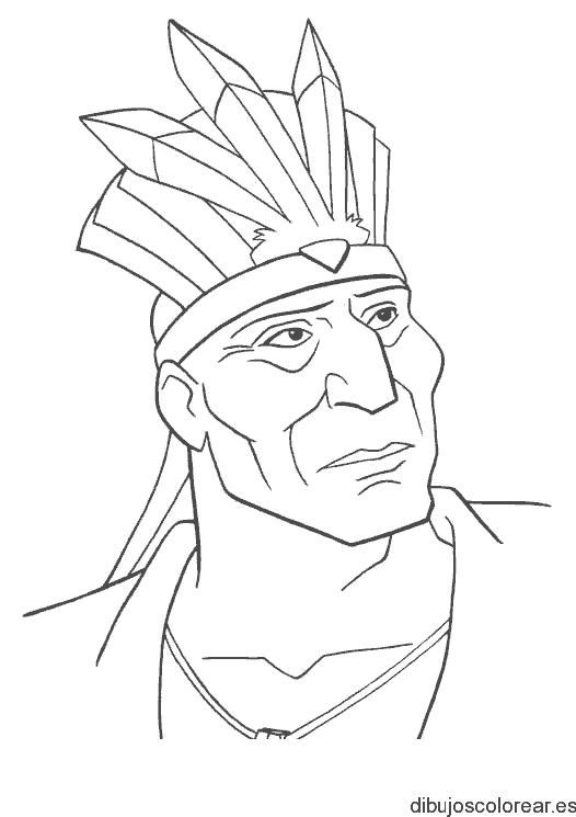 Dibujo de un jefe indígena