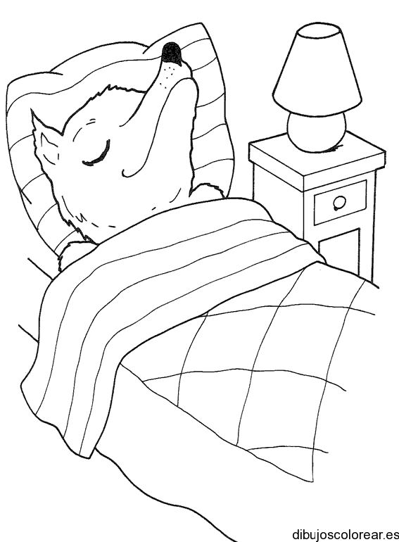 Dibujo de un lobo durmiendo