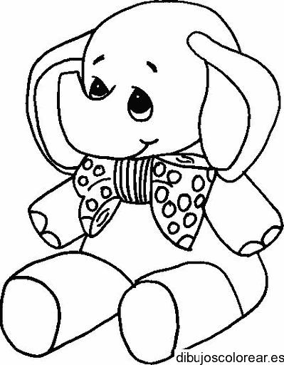 Dibujo de un elefante con un lazo