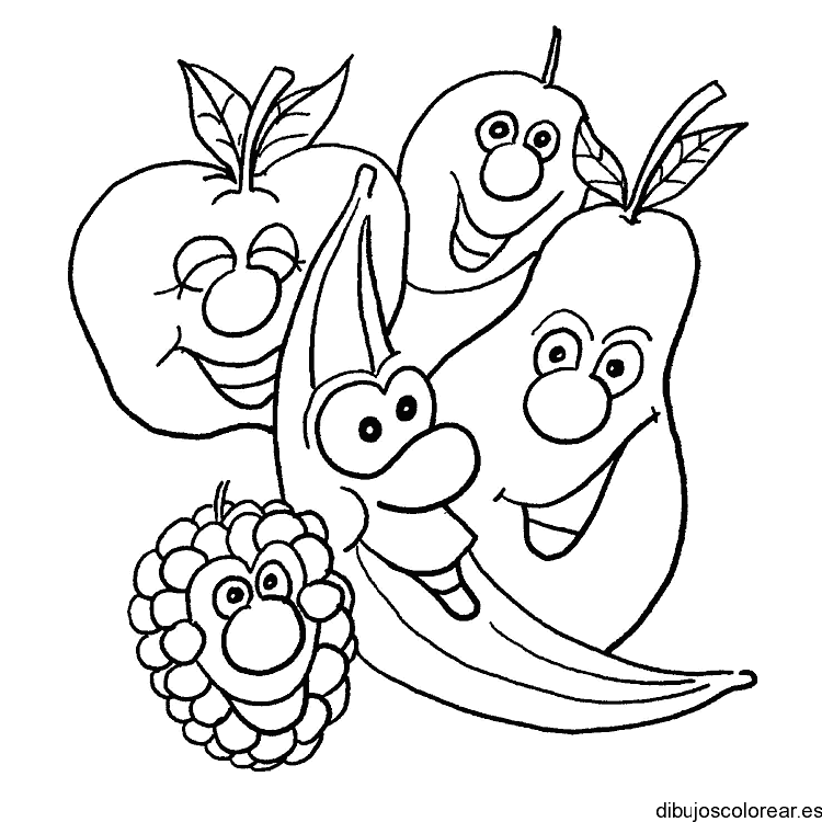 Dibujo de bananas y manzanas