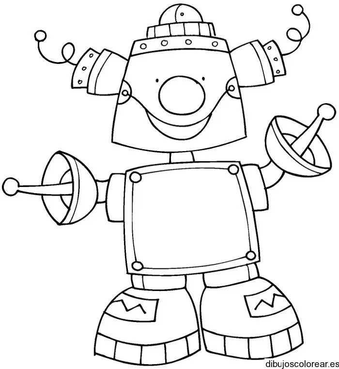 Dibujo de un pequeño robot cuadrado