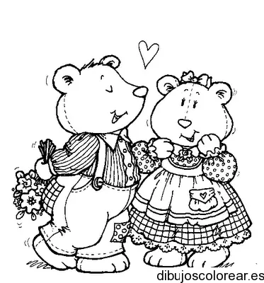 Dibujo de ositos enamorados