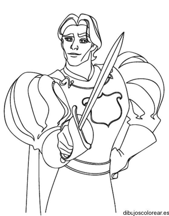 Dibujo de un principe con su espada