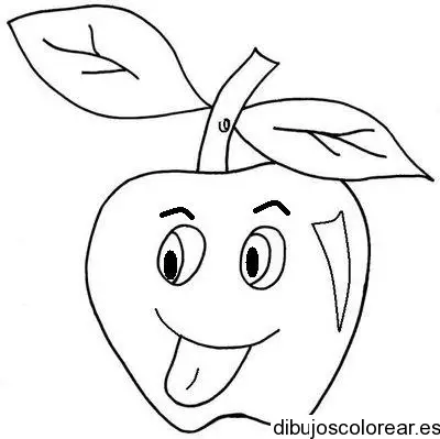 Dibujo de una manzana sonriente