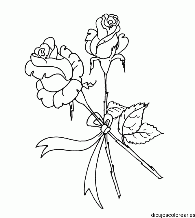 Dibujo de un ramo de rosas para día de la madre