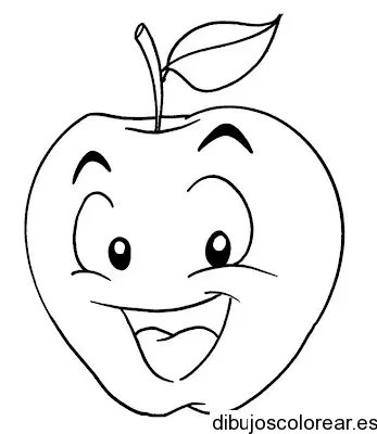 Dibujo de una manzana que ríe