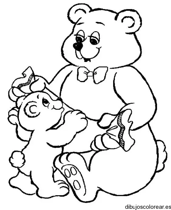 Dibujo de mamá oso y su pequeño oso