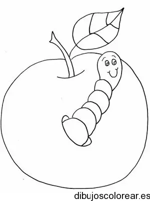 Dibujo de una naranja con un gusano