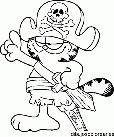 Dibujo de Garfield de pirata