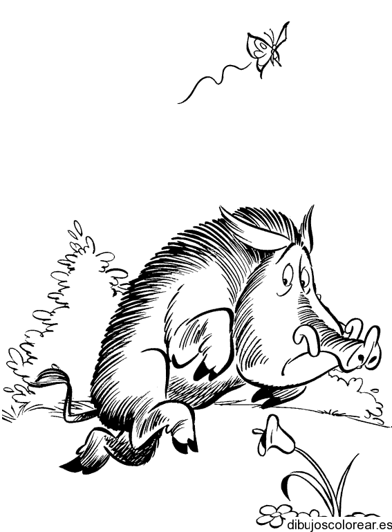 Dibujo de Pumba corriendo