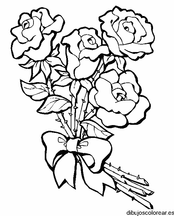Dibujo de cuatro rosas para ti