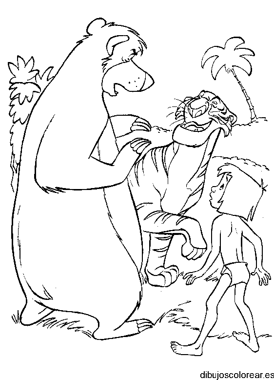 Dibujo de amigos en el bosque