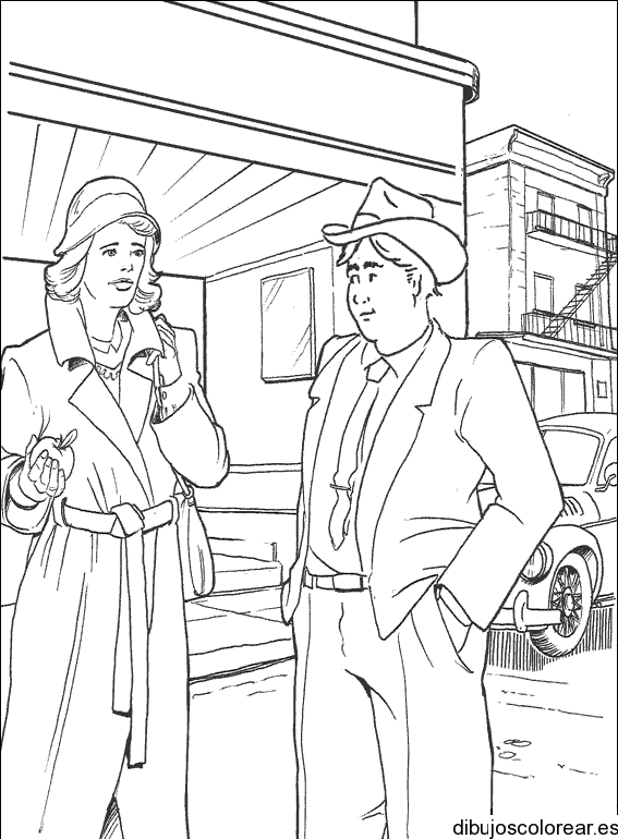 Dibujo de pareja charlando