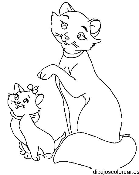 Dibujo de dos gatitas