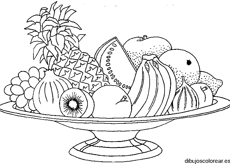 Dibujo de ricas frutas para la merienda