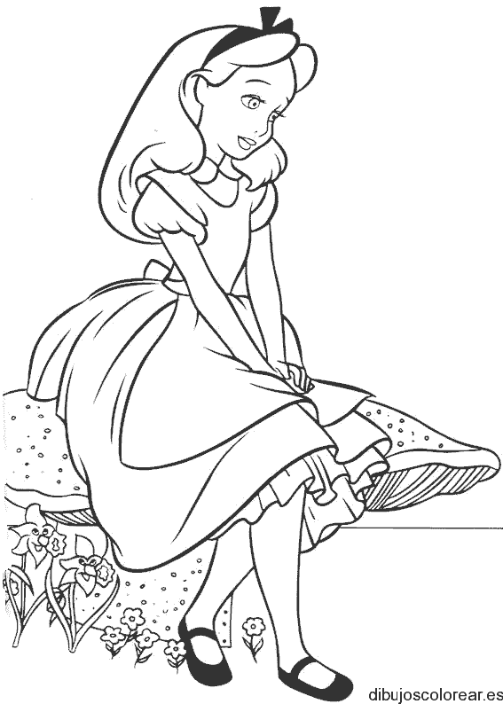 Dibujo de Alicia en el jardín