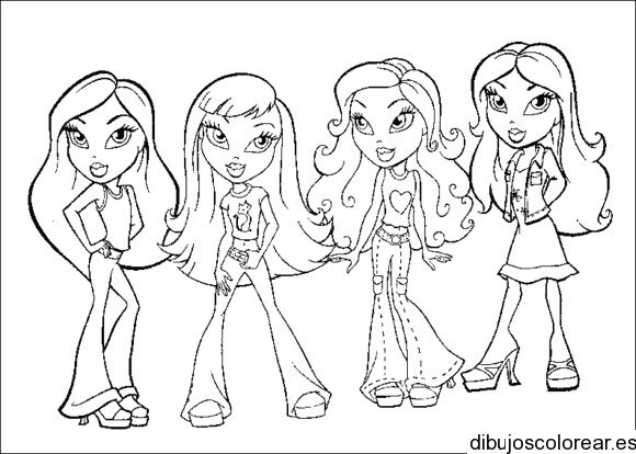 Dibujo de las amigas Bratz posando