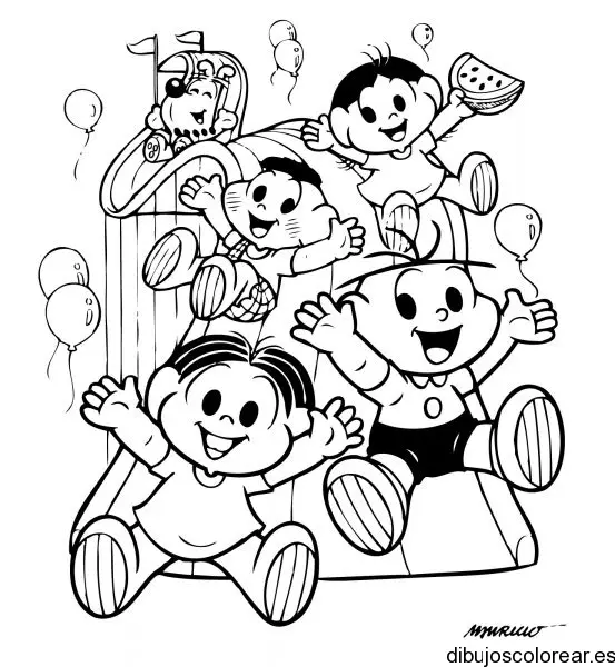 Dibujo de niños de paseo