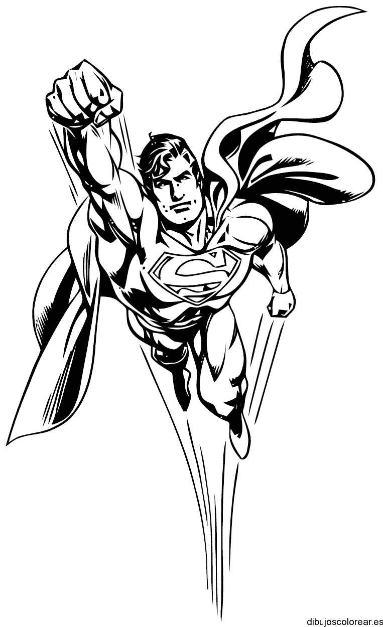 Dibujo de Superman rumbo al cielo