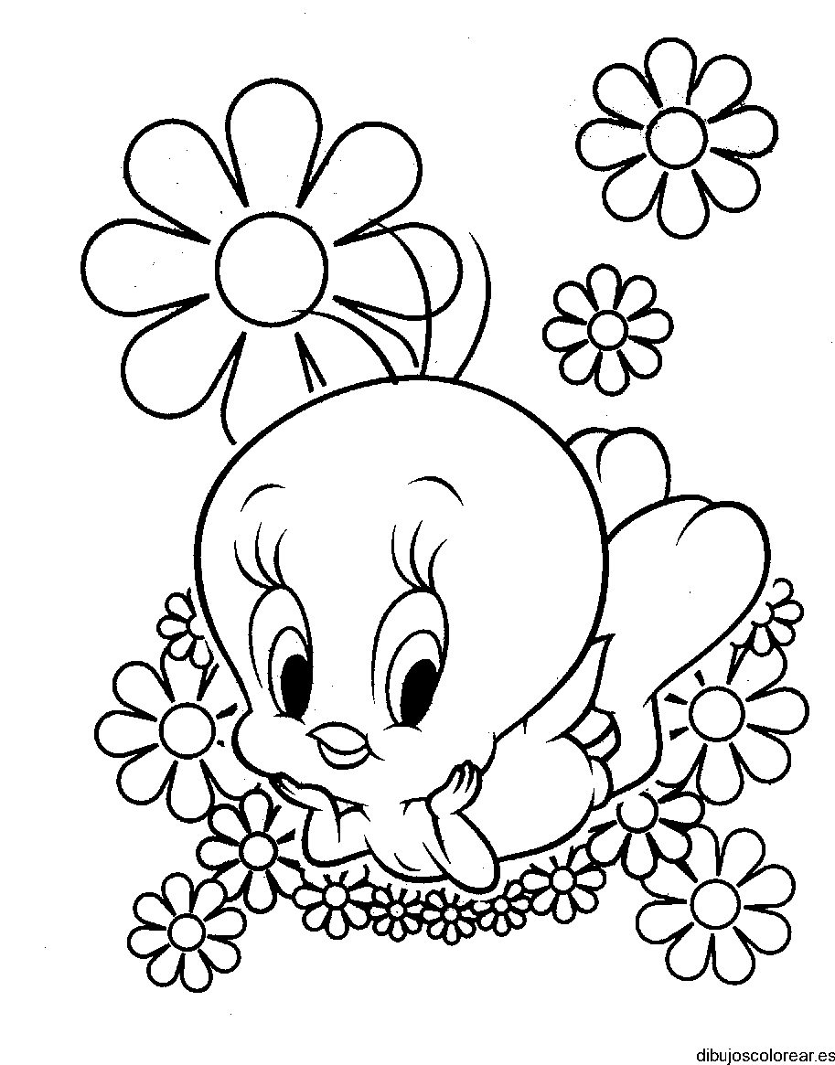 Dibujo de Piolín en el jardín