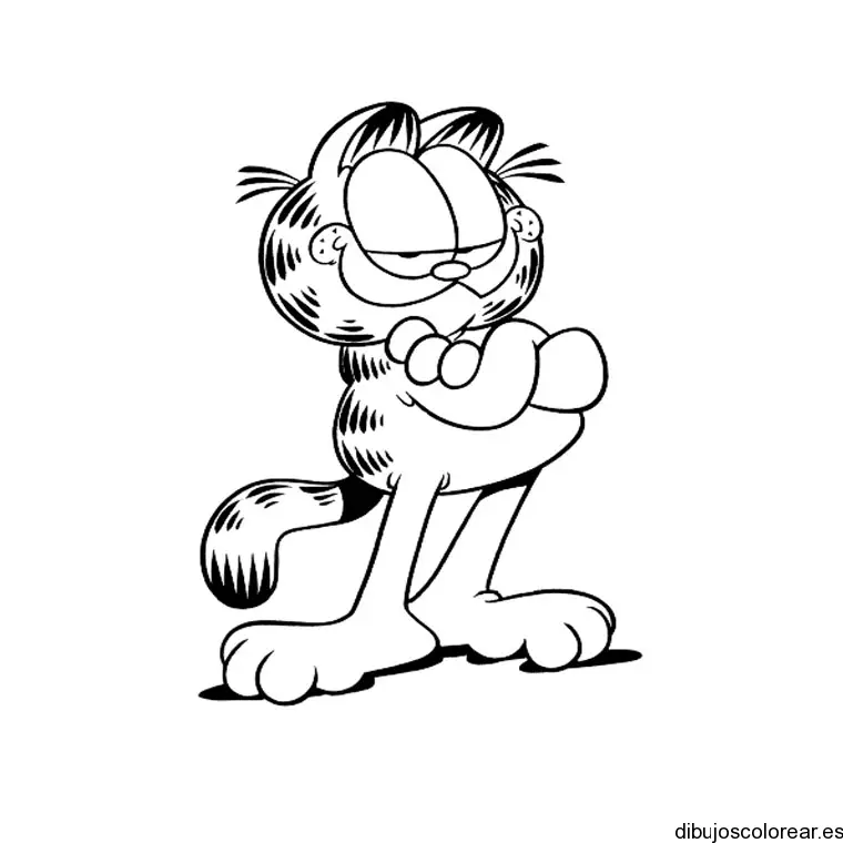 Dibujo de Gato Garfield posando