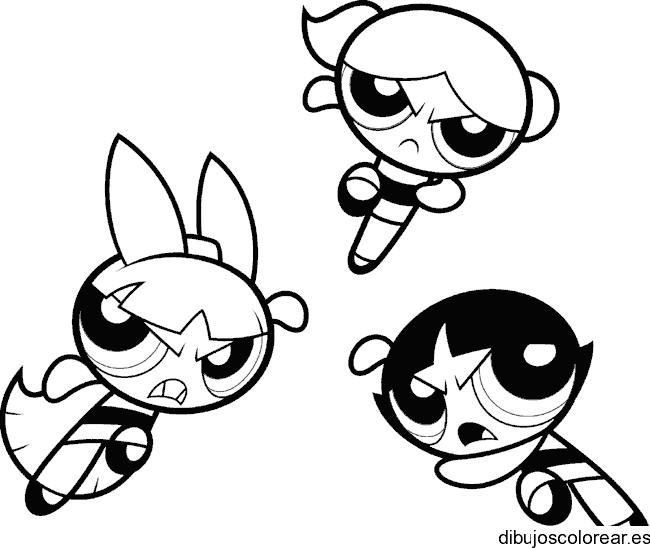 Dibujo de tres chicas volando