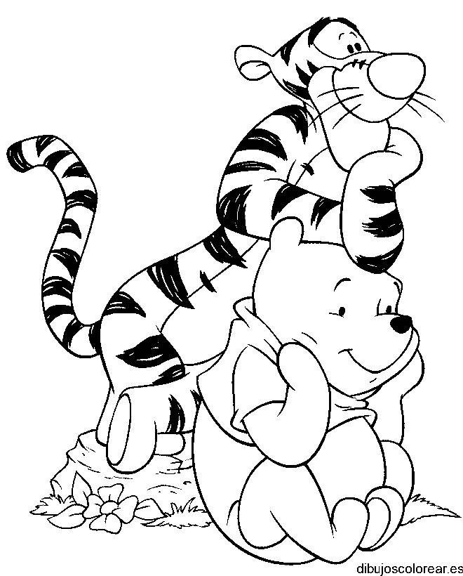 Dibujo de Tigger y Winnie Poh