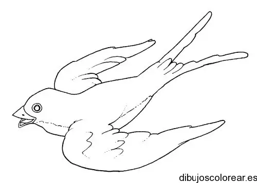 Dibujo de un ave volando