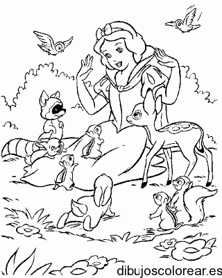 Dibujo de Blancanieves y sus amiguitos