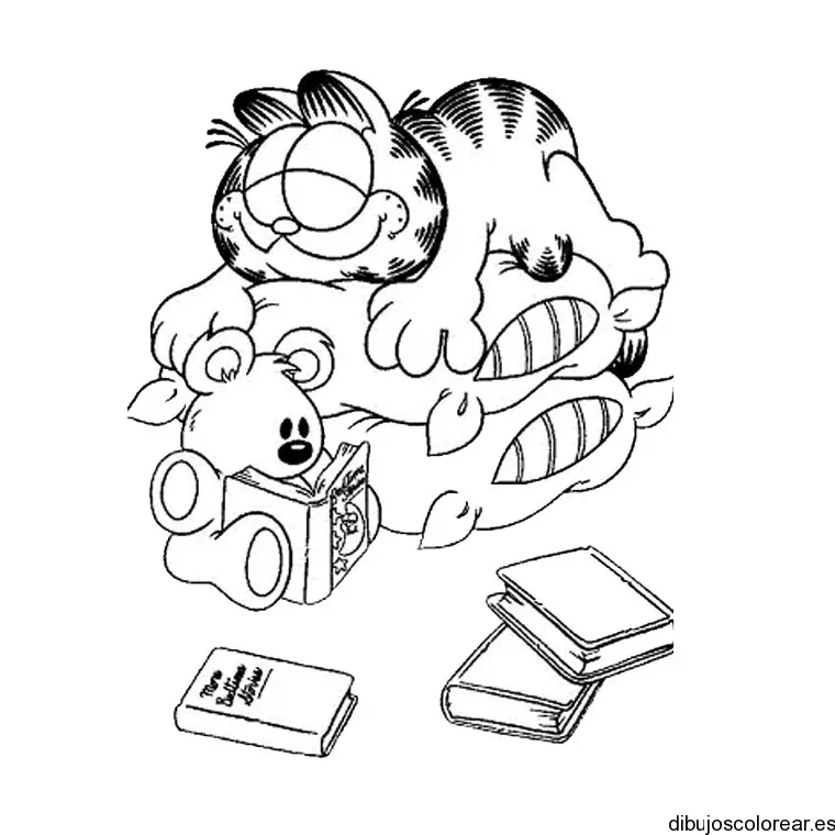 Dibujo de Garfield haciendo la siesta